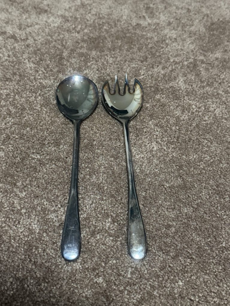 Vintage Silverplate Spoon & Fork Serving Set Hallmarked Made in England