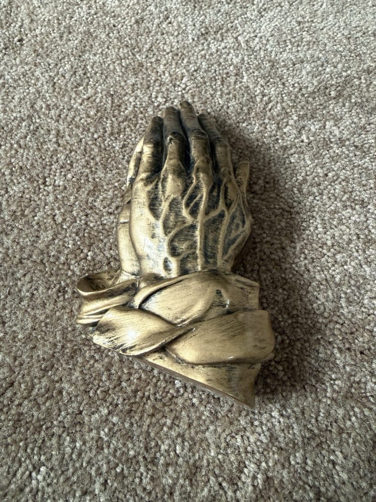 LifeSymbols Praying Hands Wall Plaque Hand Painted Religious Decor 1999