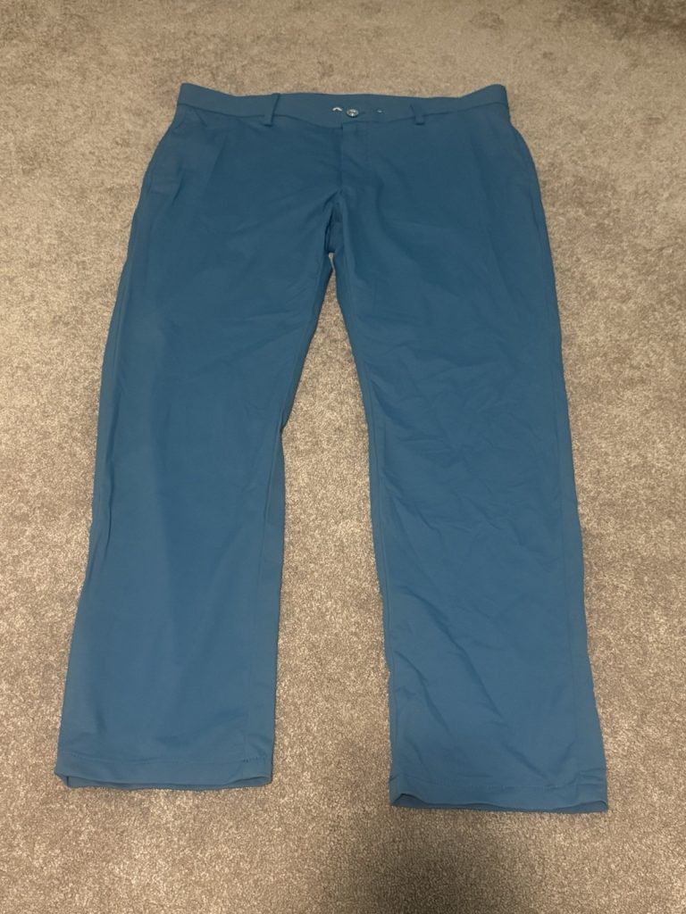 Men’s Golf Pants Size 36 Teal Blue Stretch Performance Slacks Flat Front