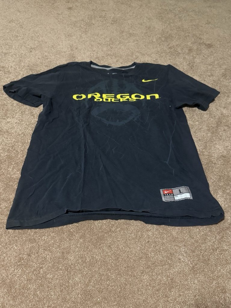 Nike Oregon Ducks Black T-Shirt Men’s Large L Standard Fit College NCAA