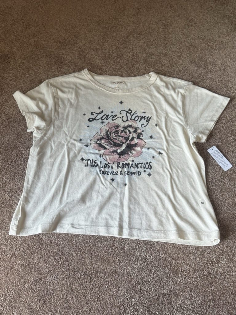 The Lost Romantics Love Story Tour T-Shirt Cream Semi Fit Size M