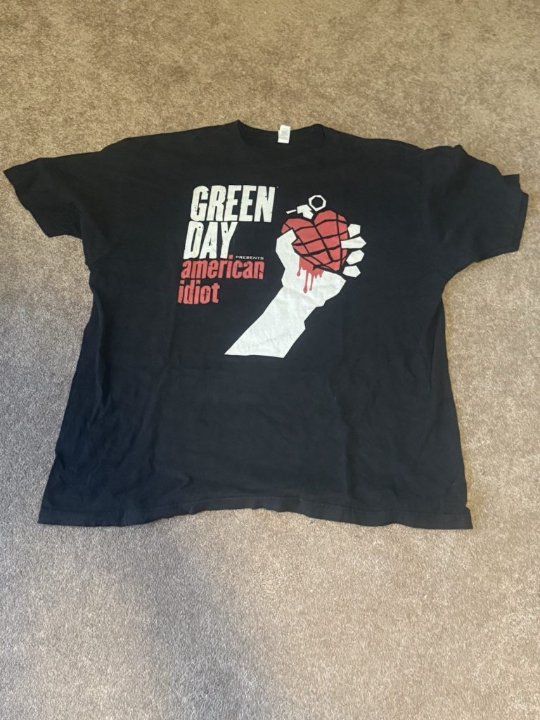Green Day American Idiot Album T Shirt Black Grenade Fist Graphic XXL