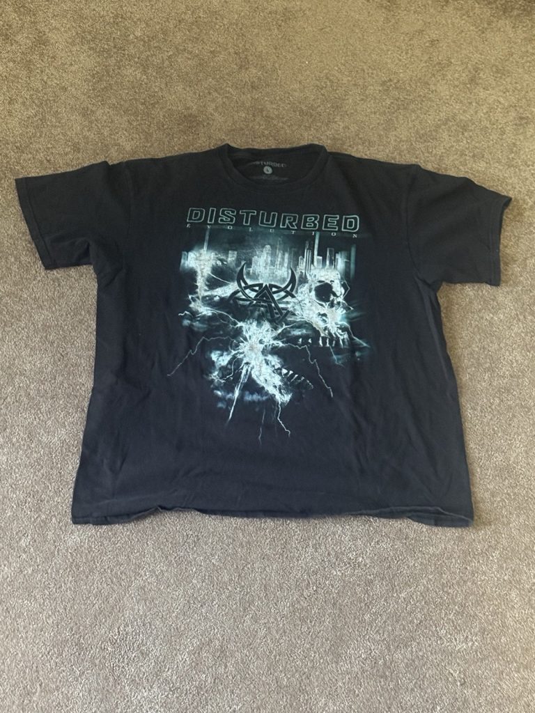 Disturbed Evolution Tour 2019 T Shirt Mens Large Black Heavy Metal Band Tee