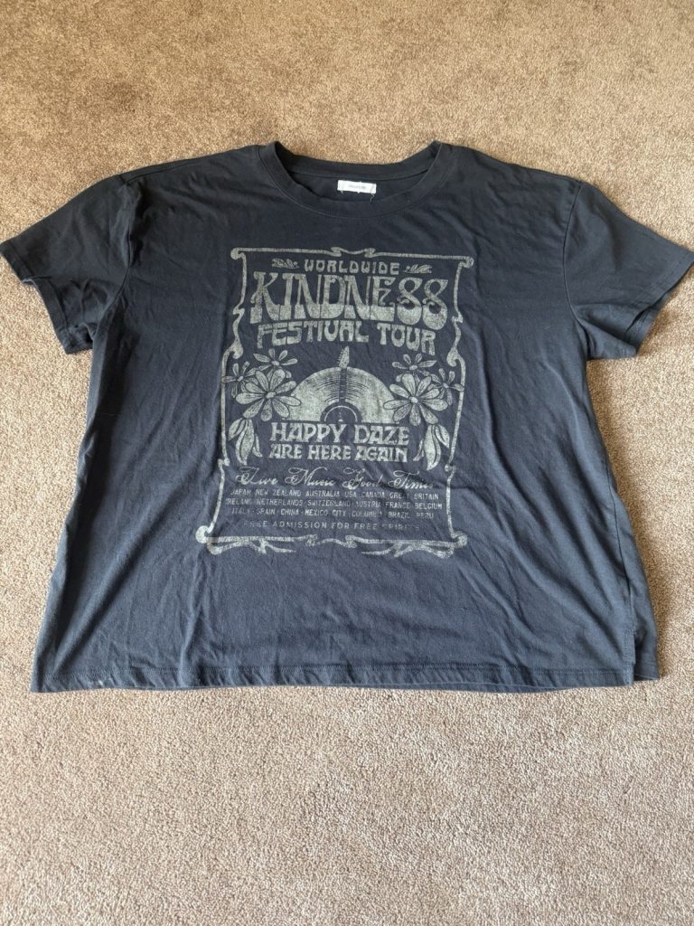 Kindness Worldwide Festival Tour Graphic T-Shirt Black Maurices Size L