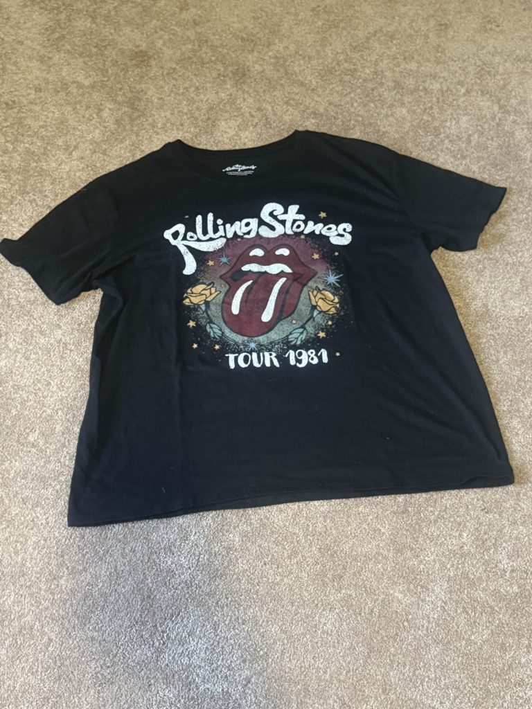 Rolling Stones Tour 1981 Tongue Logo Graphic T-Shirt Black North America L