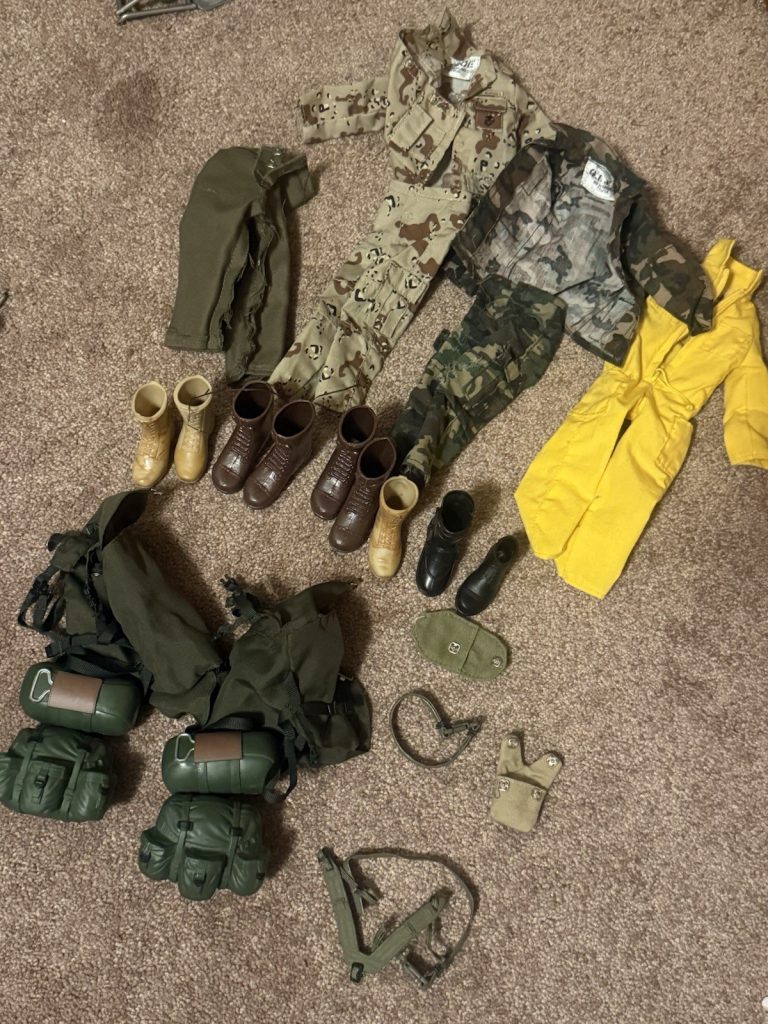 G.I. Joe 12” Vintage Clothing & Gear Lot Desert Camo Boots Packs 1990s