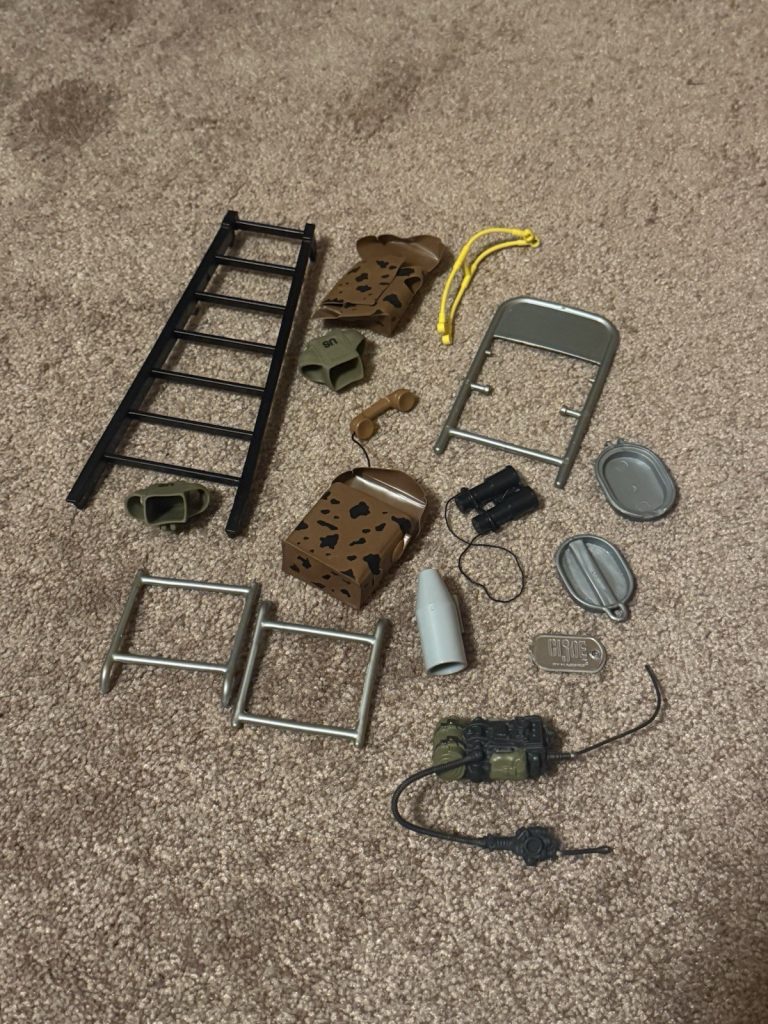 GI Joe 12” Vehicle Field Gear Accessory Lot Ladder Radio Packs Hasbro