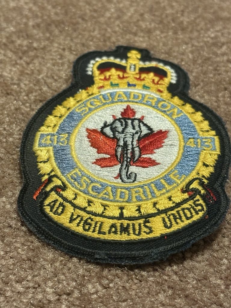 Vintage Canadian Air Force 413 Squadron Escadrille Patch Voyglamus Unde