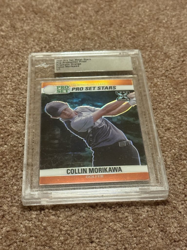 2021 Pro Set Metal Stars Collin Morikawa Rookie Orange Pre-Production Proof 1/1