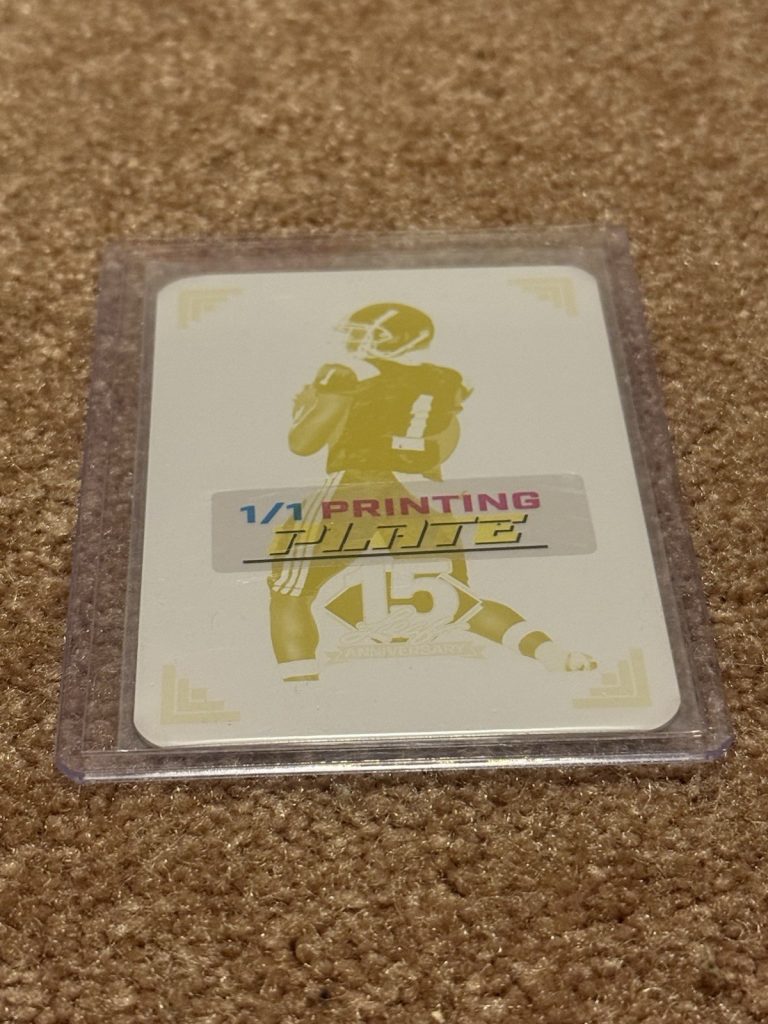 Leaf 15th Anniversary 1/1 Printing Plate Peyton Houston 1991 Leaf Base