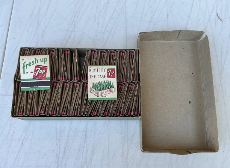 Vintage 7UP Soda Matchbooks Lot of 46 Full Box Unused Advertising Rare