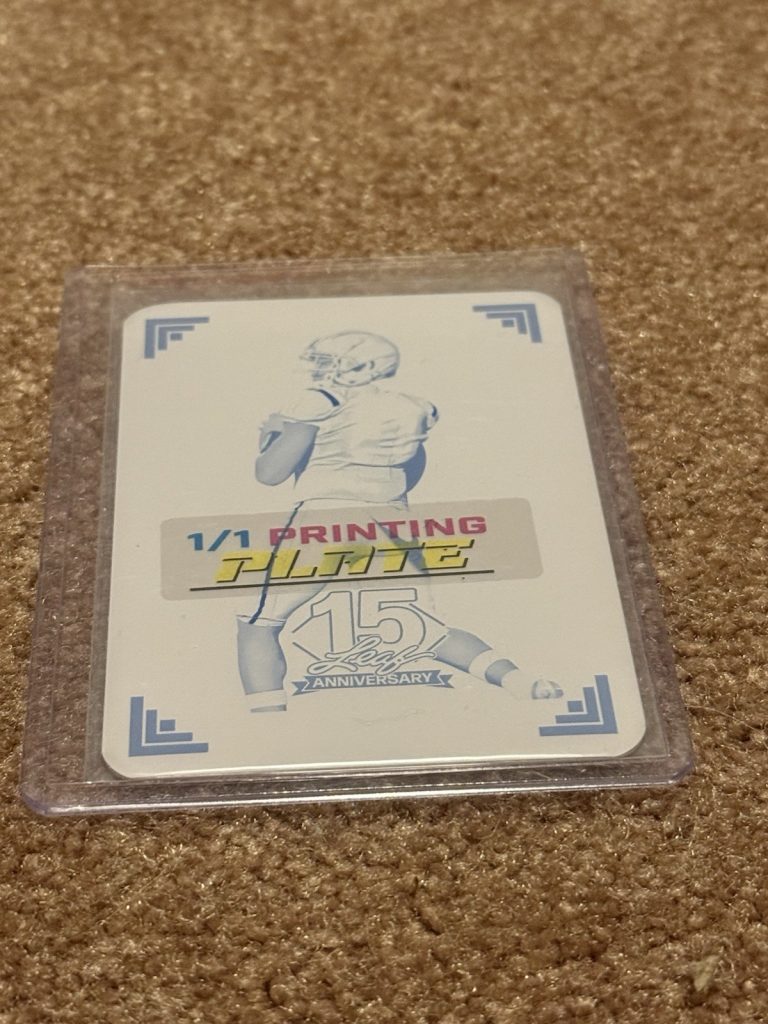 Peyton Houston 1/1 Cyan Printing Plate 2021 Leaf 15th Anniversary Football