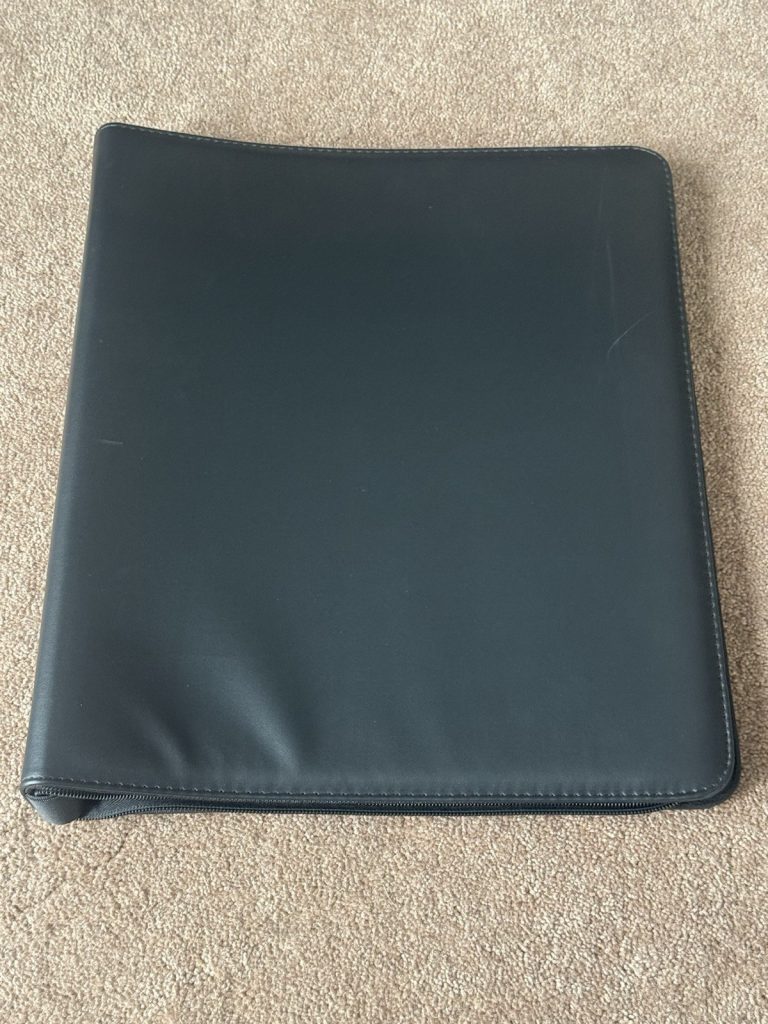 Black Zippered Trading Card Binder 3-Ring w/ 9-Pocket Pages Card Storage
