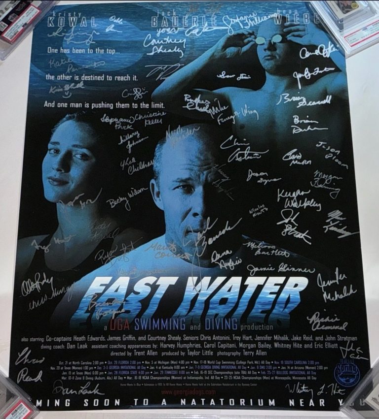 2001 Georgia Bulldogs Swimming & Diving Team Signed Poster 50 Autos UGA