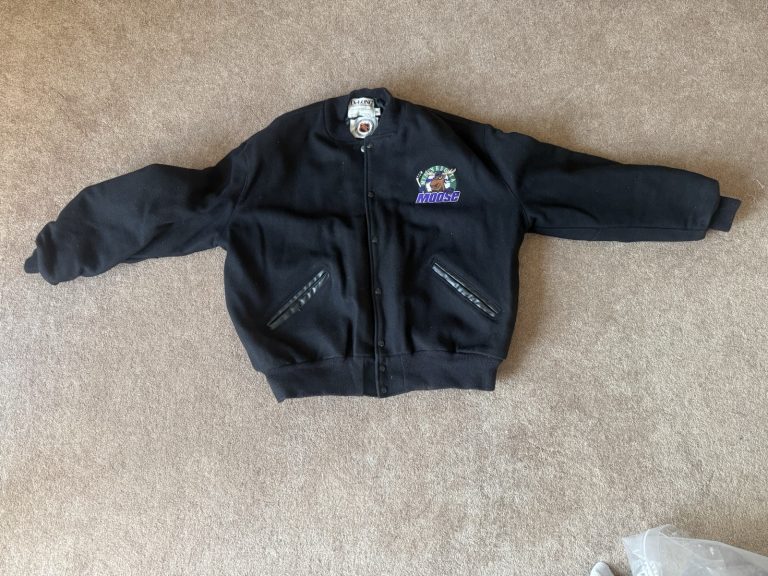 Vintage Minnesota Moose DeLONG Wool Jacket NHL Licensed Black Size XL