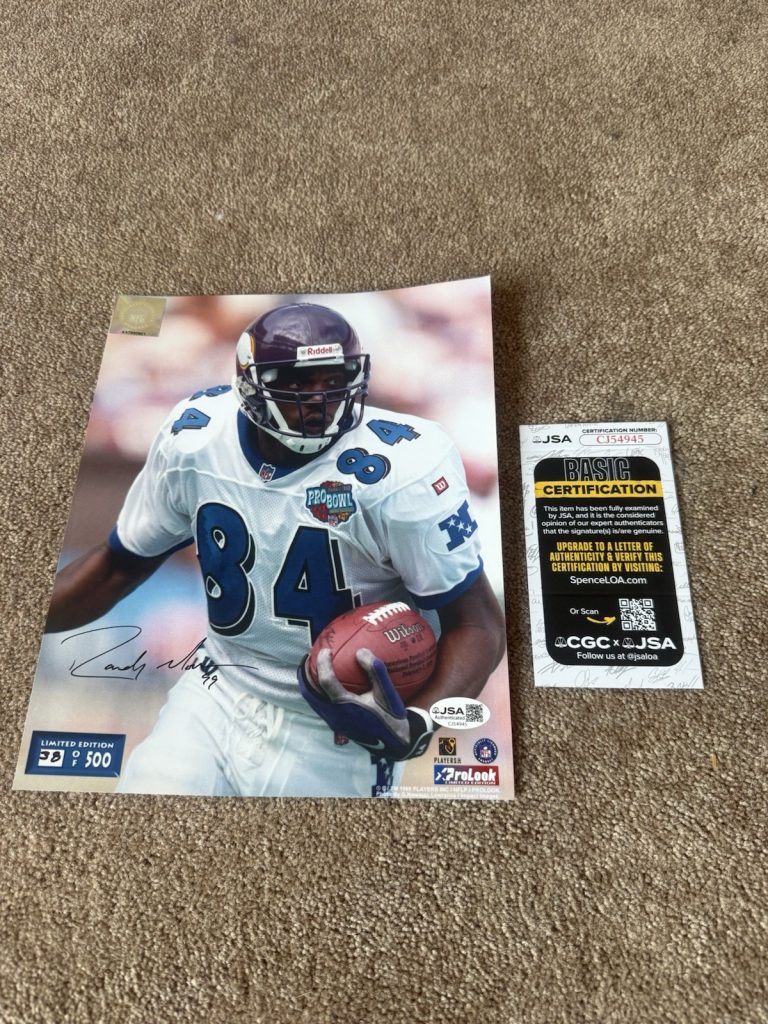 Randy Moss Signed 8x10 Pro Bowl Photo Vikings LE 38/500 JSA Certified