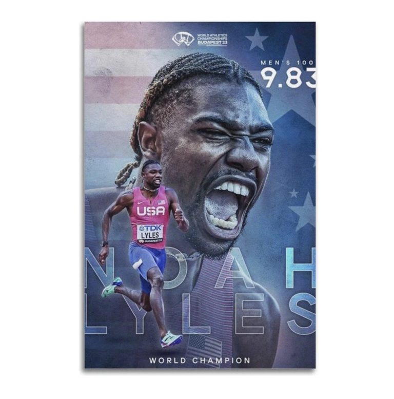 Noah Lyles United State 100m Athlete 2024 Summer Games Champs - POSTER 24
