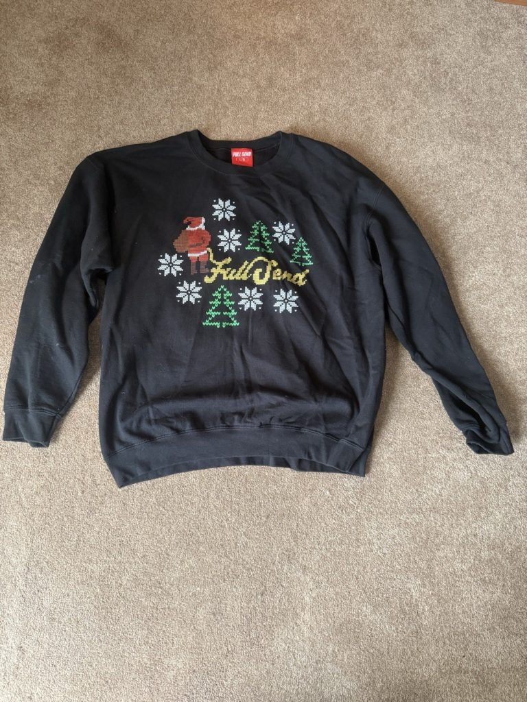 NELK Boys Full Send Christmas Crewneck Sweatshirt Black Adult Large