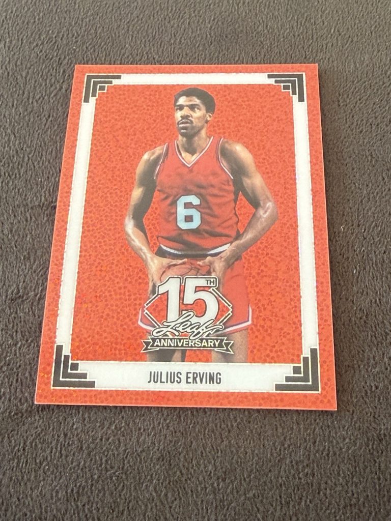 Julius Erving 2025 Leaf 15th Anniversary Basketball Card 3/3 SSP 87