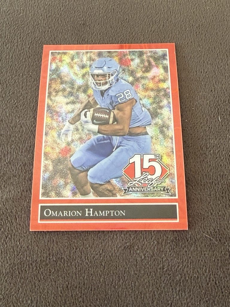 Omarion Hampton 2025 Leaf 15th Anniversary Gold Leaf Stars SSP Gold /3 #92B-124