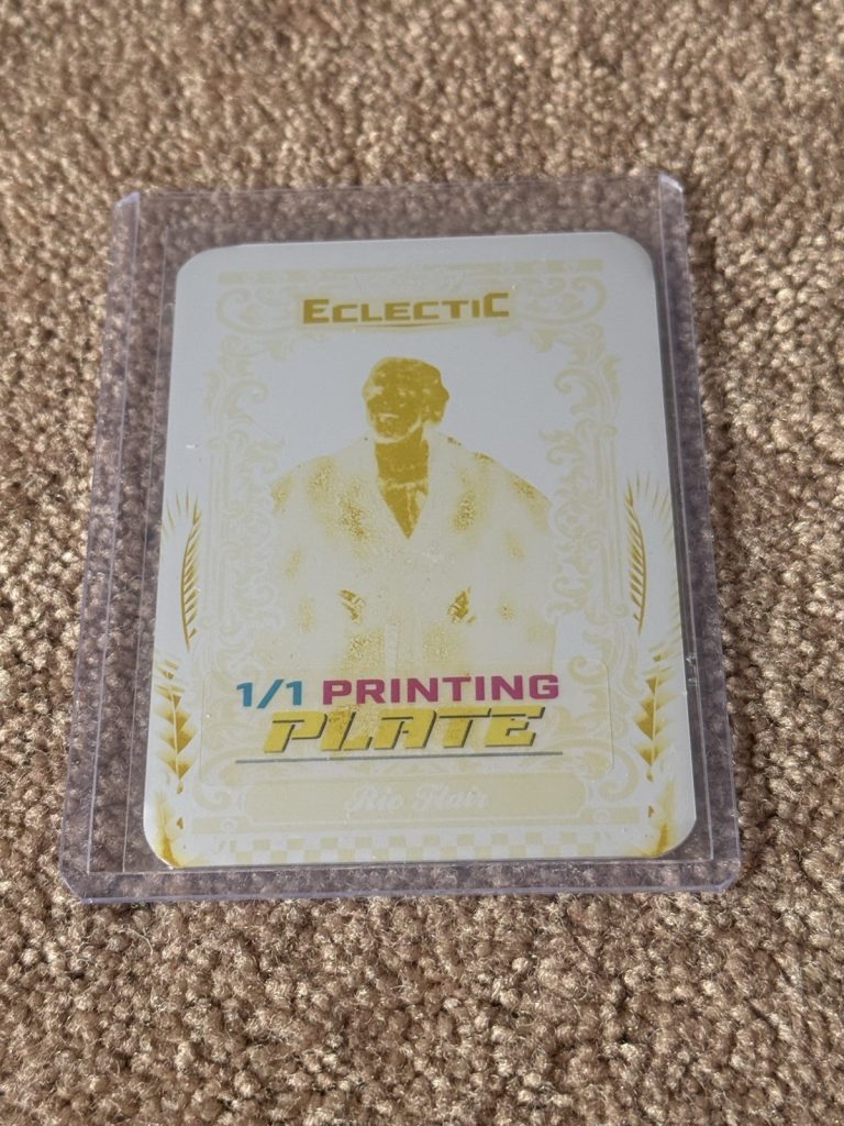 Ric Flair 2024 Leaf Eclectic Yellow Plate 1/1 Whatnot EB-118