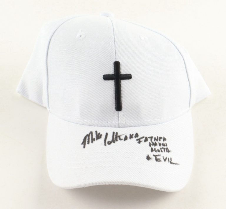 Mike Colter Signed Hat Inscribed Father David Acosta Evil JSA COA