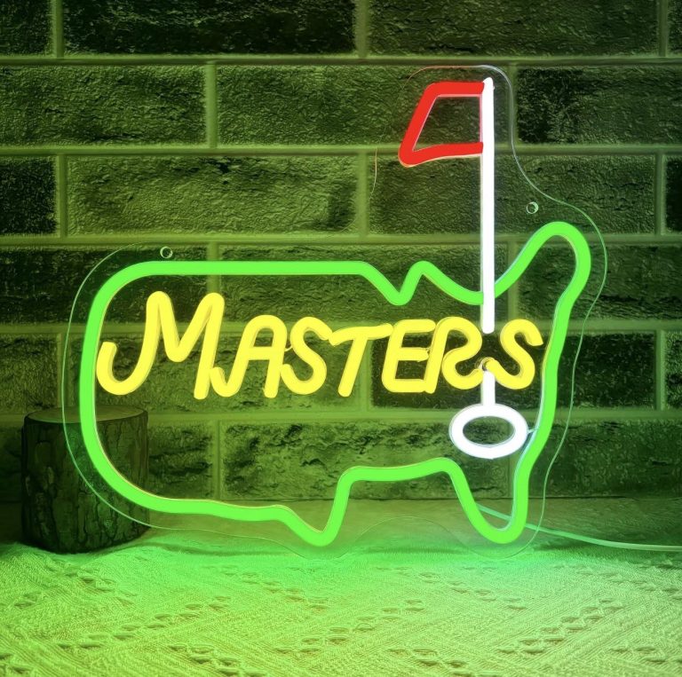 Masters LED Neon Sign USB Golf Wall Light Dimmable Acrylic Decor Gift