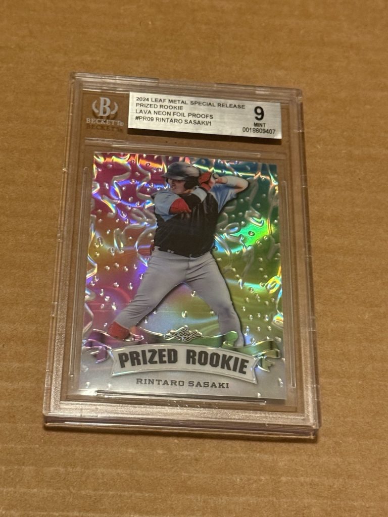 Rintaro Sasaki 2024 Leaf Metal Prized Rookie Neon 1/1 RC BGS 9