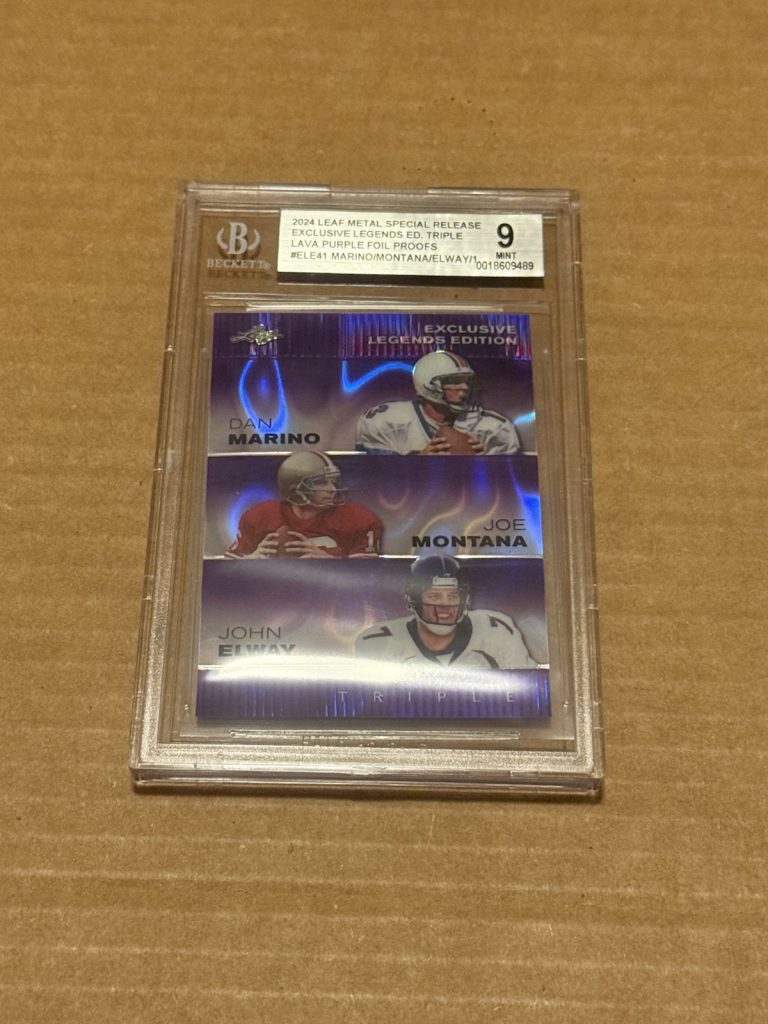 Marino/Montana/Elway 2024 Leaf Metal Purple Lava 1/1 BGS 9 #ELE41