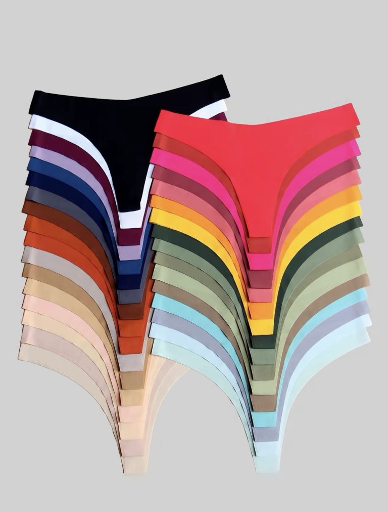 Lot Womens Seamless V-Waist Thong Panties Solid Colors M