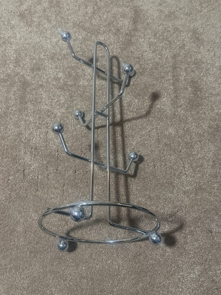 Chrome Mug Tree Holder 6 Cup Countertop Coffee Cup Stand Rack