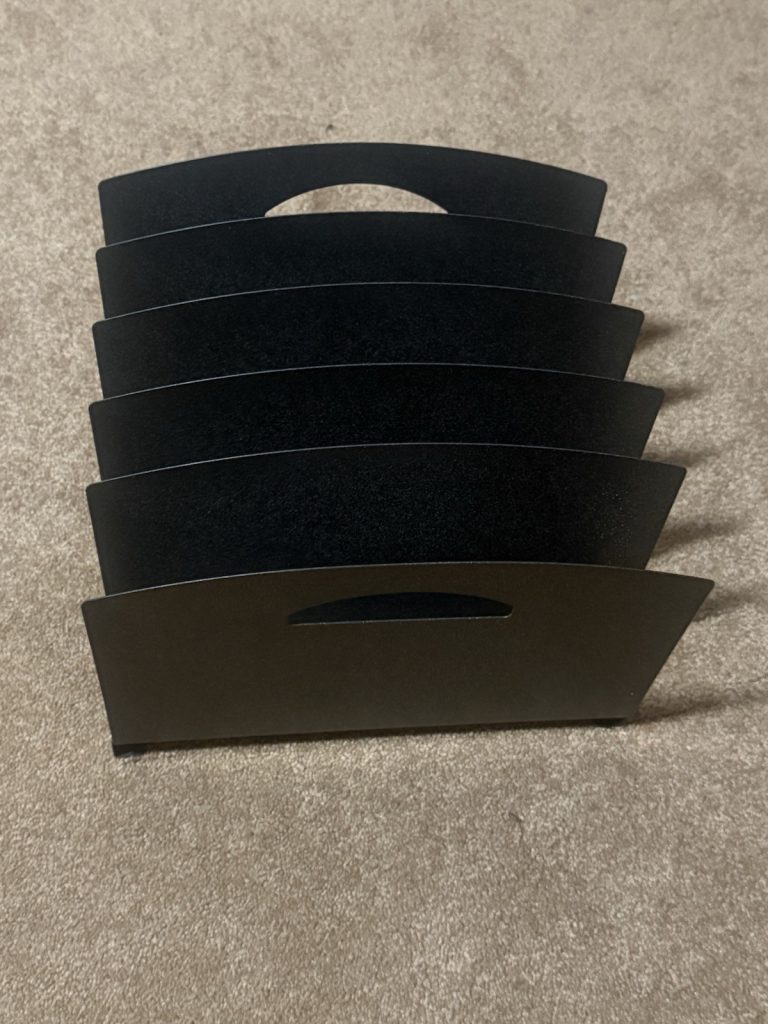 Black Metal 5 Slot File Organizer Desktop Mail Holder Magazine Rack