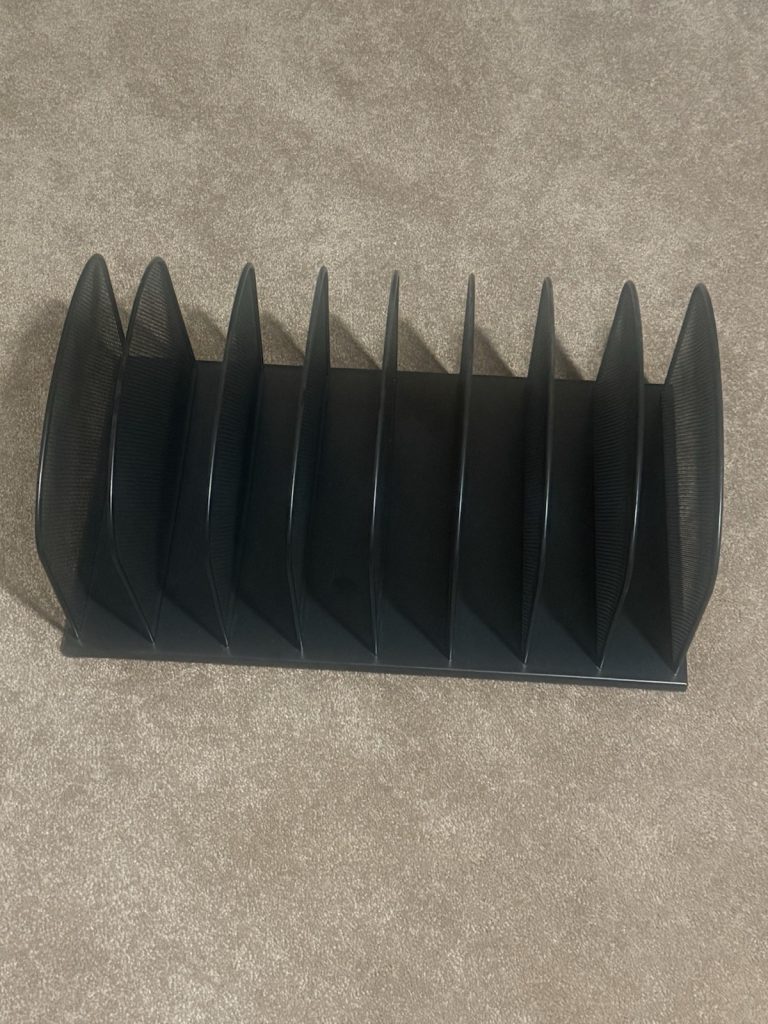 Black Metal Mesh 8 Slot Incline File Organizer Desk Mail Sorter Rack