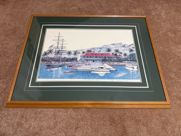 Ted Crane Lahaina Harbor Maui HI 123/600 Signed 1988 Framed Print