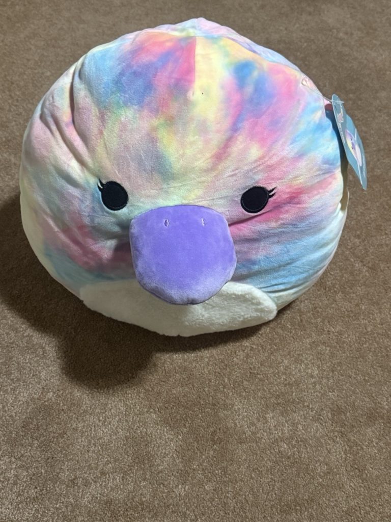 Squishmallow Brindall The Platypus Tie Dye Plush Stuffed Animal, NWT 16