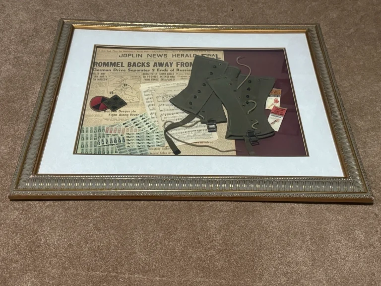 WWII Pacific Theater Matchbook & Memorabilia Shadow Box Display