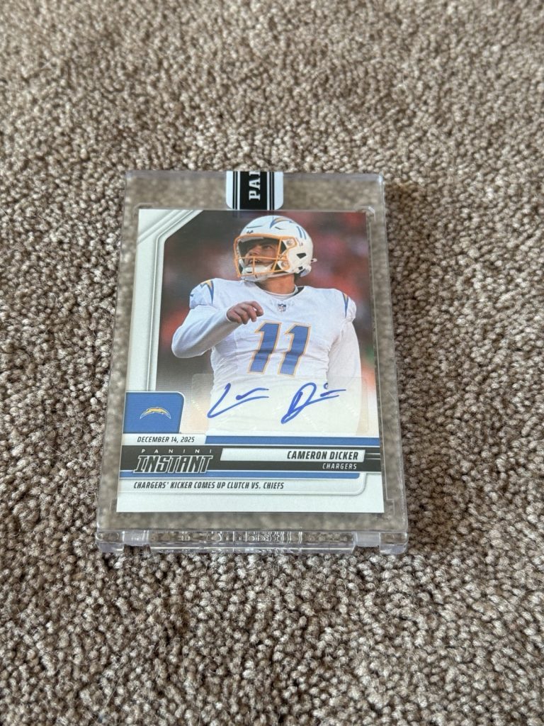 2025 Panini Instant Cameron Dicker Auto /99 Los Angele Chargers Signed Card #322