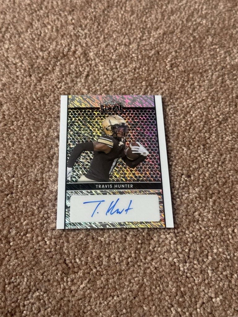 2024 Leaf Metal Collective Shimmer Silver Travis Hunter 3/3 Auto Autograph