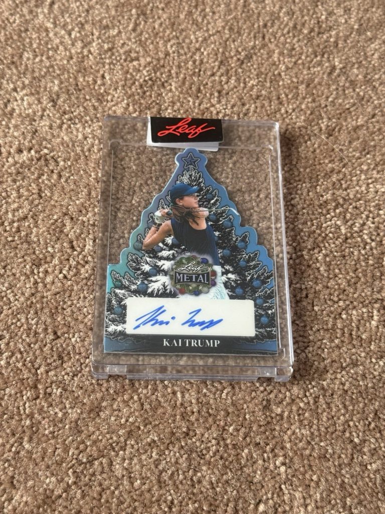 2025 Leaf Metal Christmas Tree Platinum Blue Kai Trump 1/3 Auto Autograph