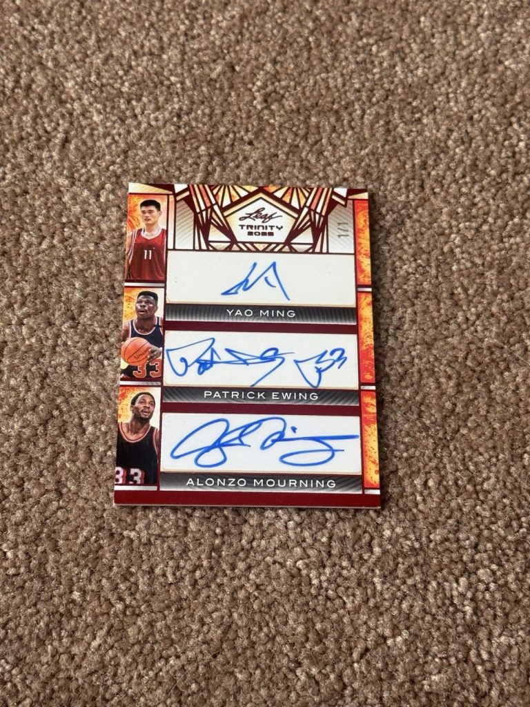 2025 Leaf Trinity Red Yao Ming Patrick Ewing Alonzo Mourning 1/1 Auto Autograph