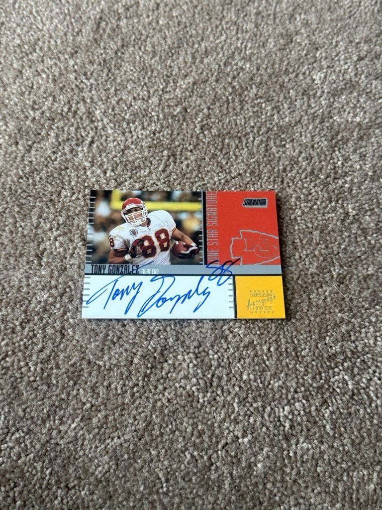 Tony Gonzalez 2000 Topps Stadium Club Autograph Lone Star Signature #LS26 Chiefs