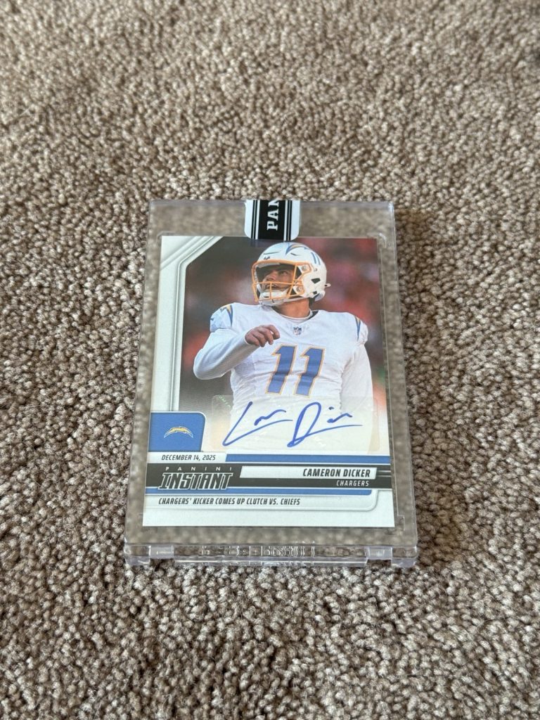 2025 Panini Instant Cameron Dicker Auto /99 Los Angele Chargers Signed Card #322