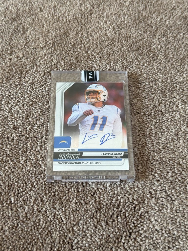 2025 Panini Instant Cameron Dicker Auto /99 Los Angele Chargers Signed Card #322