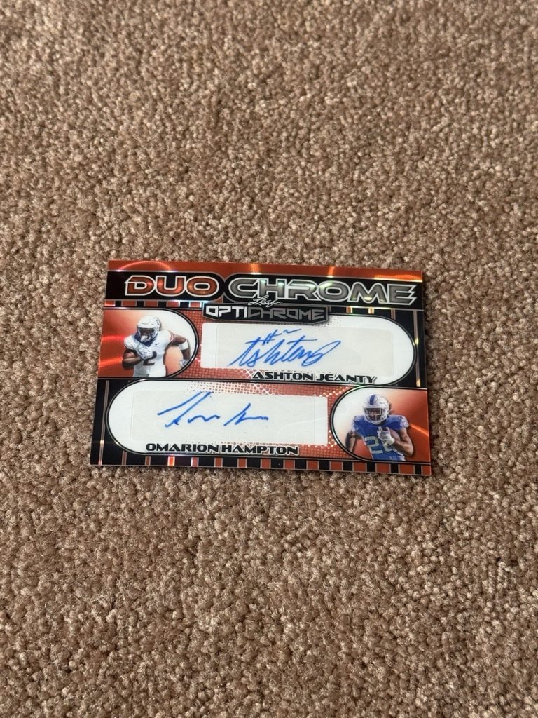 2025 Leaf Optichrome Lava Orange Ashton Jeanty Omarion Hampton 1/1 Auto