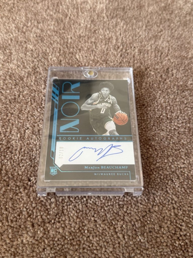 2022-23 Panini Noir MarJon Beauchamp Rookie Auto /10 RC Bucks SSP 02/10