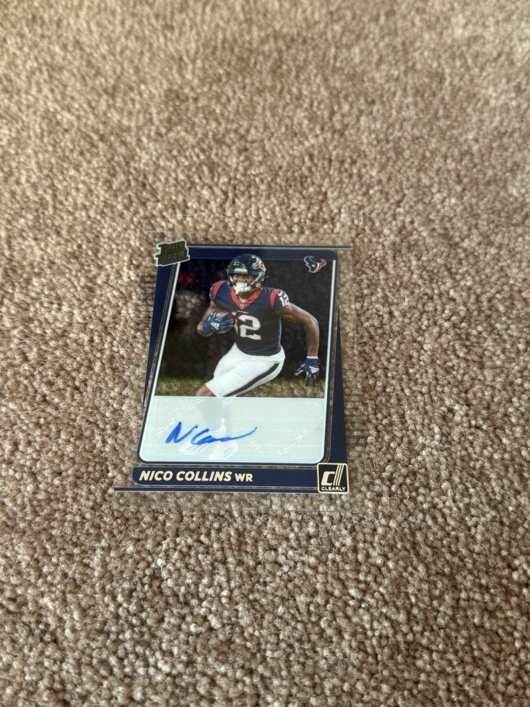 2021 Clearly Donruss Nico Collins Rated Rookie Auto RC Texans
