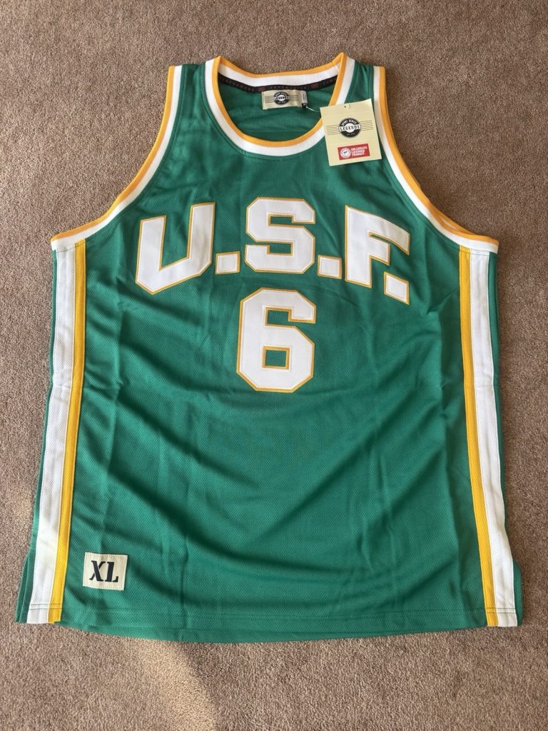 Bill Russell #6 U.S.F. Legends Basketball Jersey XL Green NWT