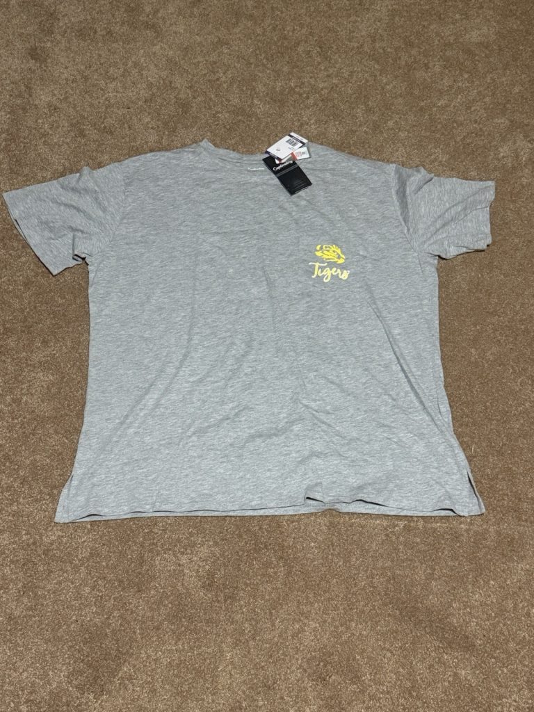 LSU Tigers Football Tailgate Graphic T-Shirt Gray 2XL NWT