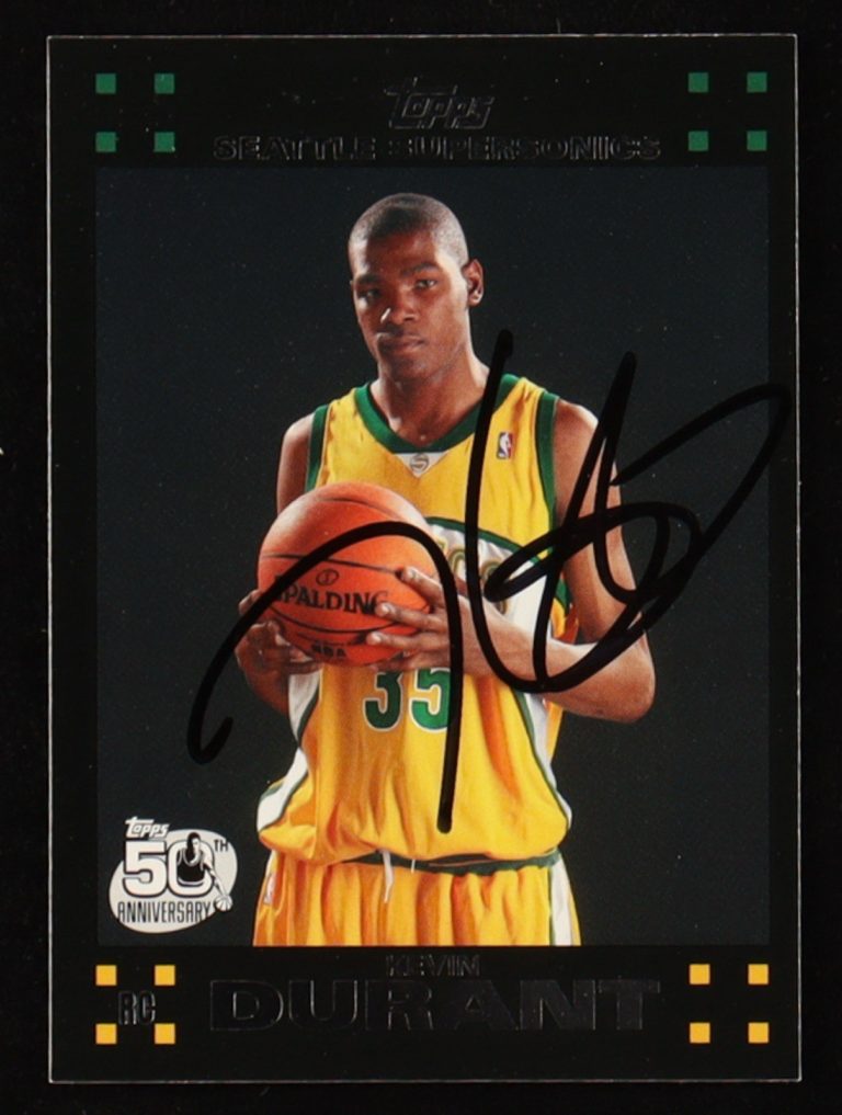 Kevin Durant Signed 2007-08 Topps #112 RC JSA Auto Rookie Card Seattle Sonics