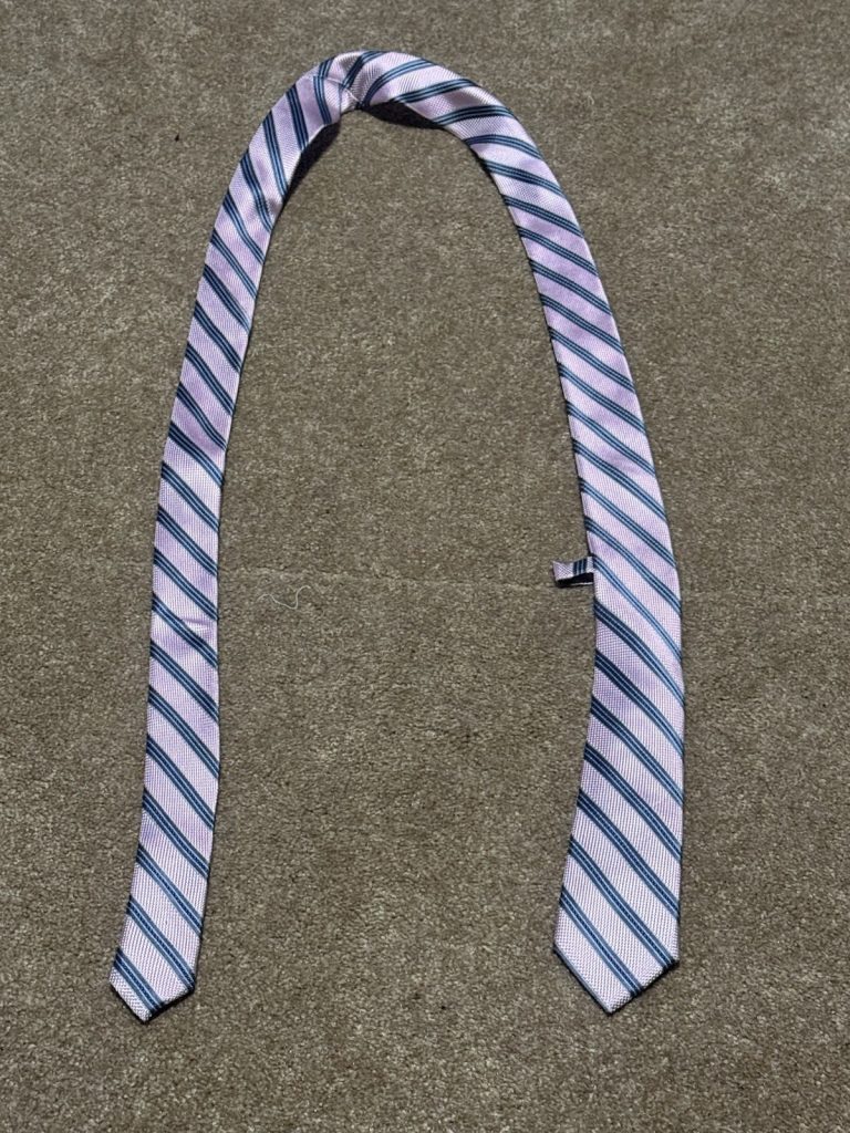 Michael Kors Tie 100% Silk Purple Blue Striped Classic Neck Tie